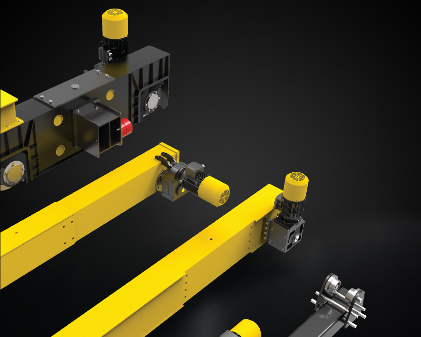 Crane end carriages — overhead, underslung and gantry end trucks with forged steel wheels and VFD-compatible motors